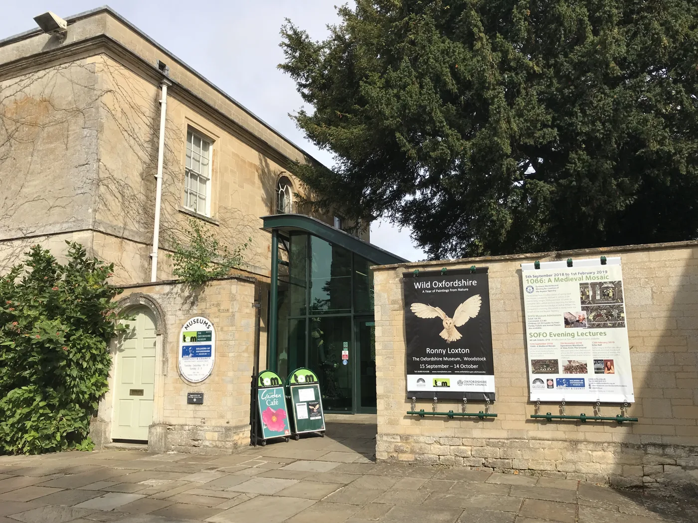 The entrance to the Oxfordshire Museum in Woodstock. The photo does not show the award.